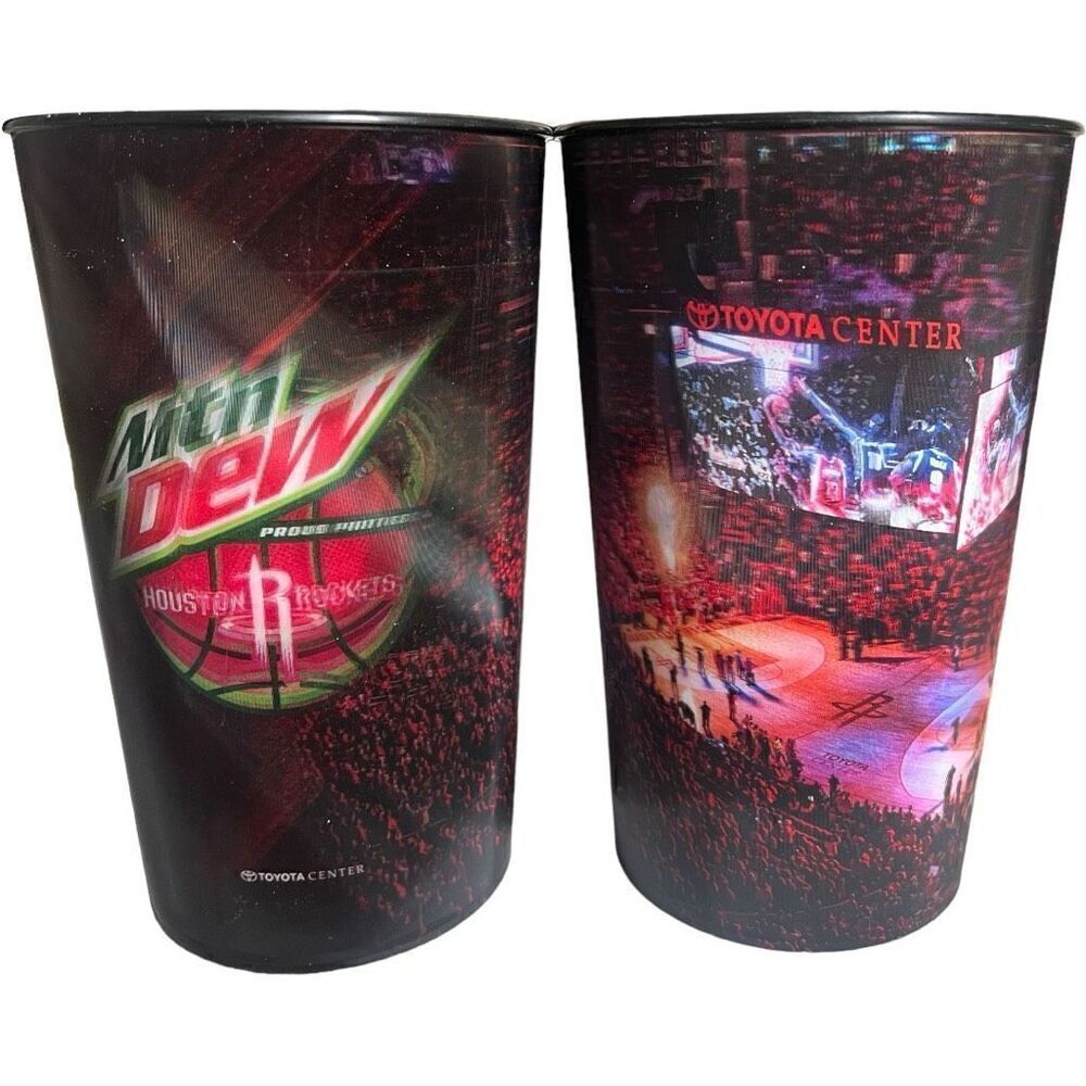 Brand New Toyota Center Holographic Houston Rockets Basketball Plastic Cups 2 Ct